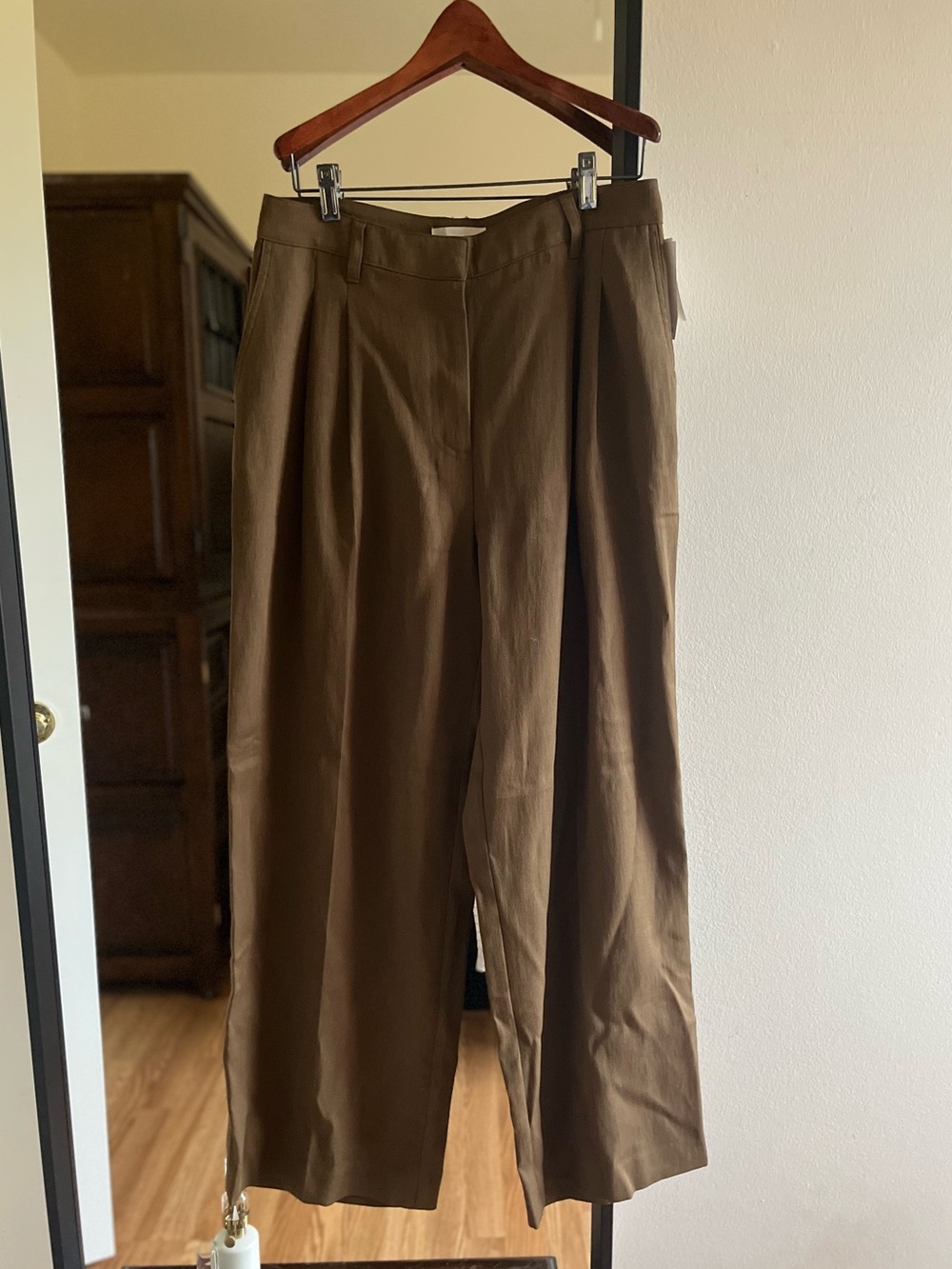 Linen Blend Mustard Trousers